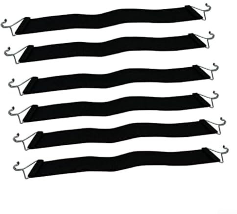 6 x Rasenstühlegurte, Schwerkraftstuhlgurte, Rasen-Lounge-Stuhl, Trageriemen, Klappstuhl, dicker Gurt, Stoffgürtel verstärkt (schwarz)