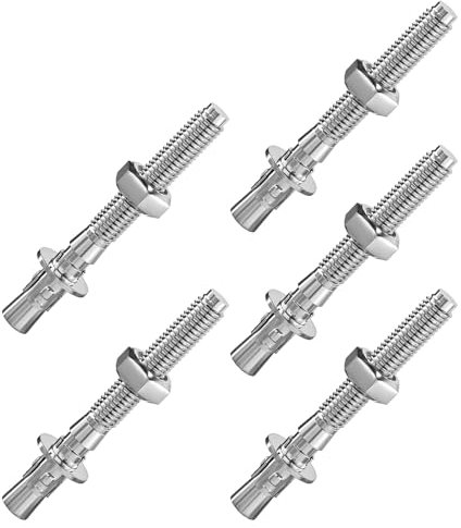 ORTAVA 5 Stück Schwerlastdübel M10 x 90mm, Bolzenanker M10 Edelstahl, Schwerlastanker, Edelstahl A2 V2A, mit Unterlegscheiben und Muttern, für Maschinen, Geländer