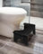 RayLove Toilettenhocker, WC Trittbrett aus Holz mit Anti Rutsch Pads, 35 Grad strapazierfähiger C-förmiger Hocker (Schwarz)