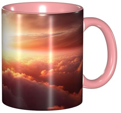Sun Sunrise Cloud Mug en céramique double couleur 330 ml Passe au micro-ondes Parfait pour la maison, le bureau ou comme cadeau (9,5 cm de large)