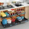 FumyFumy Cajones Extraibles para Cocina Organizador Armario Cocina, Organizadores de Cajones, Cajon Extraible Mueble Cocina Con tapete para cajón de 100cm（Uno negro，ancho ajustable 30.5-51.5cm）