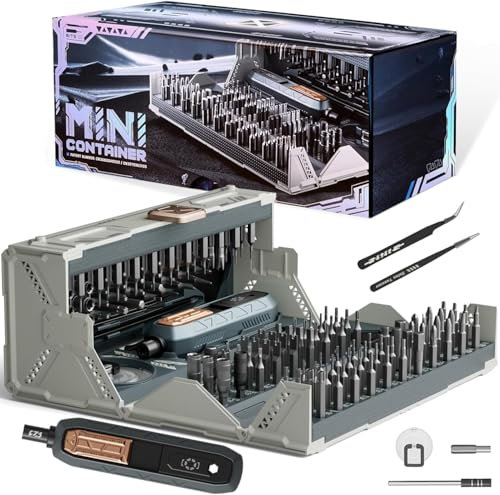 Electric Precision Screwdriver Set, 180 in 1 Cordless Screwdriver, 3 Torque Settings with 160 Magnetic Precision Bits for Computer, Laptop, iPhone, PS5, Xbox, Watch, Jewelry, Eyeglasses