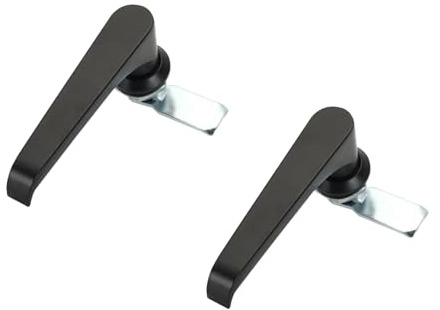 2Pcs Handle Cabinet Cabinet Lock, Control Cabinet Locks, Distribution Box Cabinet Door Handle Locks (Black)