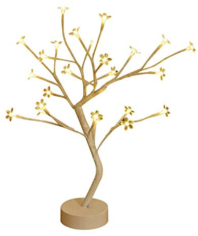 Feather Floor Lamp, LED Tabletop Bonsai Tree Light Touch Switch DIY Artificial Light Tree Lamp Decoration for Gift Home Decor Battery/USB Operated,Soft Touch(Cherry Blossom)
