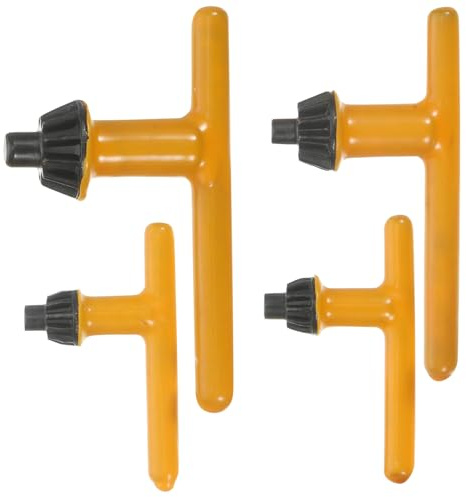 COLLBATH 4 pièces Clé Mandrin Perceuse Acier Ergonomique Poignée Caoutchouc Serrage Facile Accessoires Multifonctions pour Forets