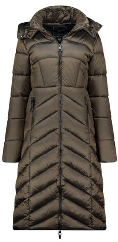 Geographical Norway BLANCHE LONG NAVY DB LADY 0116 NAVY (WZ5476F/GN-MARINE) Damen-Winterjacke, marineblau, mit Kapuze, lang, warm, bequem, Reißverschluss