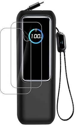 OAZSWGG Silicone Protective Case for Anker A1695 165W Power Bank, Black - Shockproof Anti-Scratch Cover with Precise Cutouts | 2 Pcs Soft Screen Protectors Included