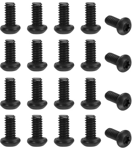 sourcing map 20ps Pocket Clip Screws T6 Torx Head 4.5mm Thread Length Black | Folding Knife Fasteners Stainless Steel Electroplated Shaft Pivot Pins Screws for Blade Fixing