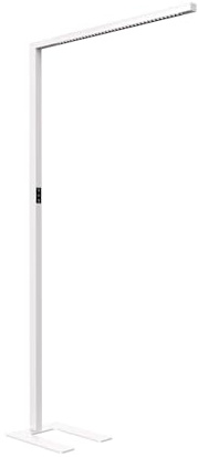 MAUL LED Stehlampe weiß MAULplinus dimmbar mit Präsenzsensor | angenehmes Arbeitslicht, Helligkeit frei wählbar, warme bis klare Lichtstimmung, direkte und indirekte Ausleuchtung