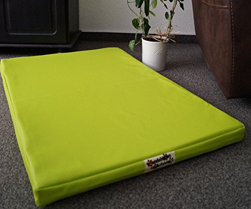 Hundebettenmanufaktur Hundematratze Luminosa Hundebett Matratze Schlafplatz Kunstleder 100 cm X 60 cm Limone