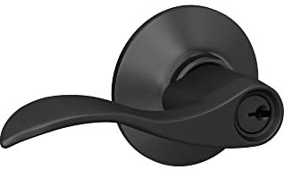 SCHLAGE F51AACC622, Keyed Entry, Matte Black F51A Acc 622 Accent Door Lever, Lock
