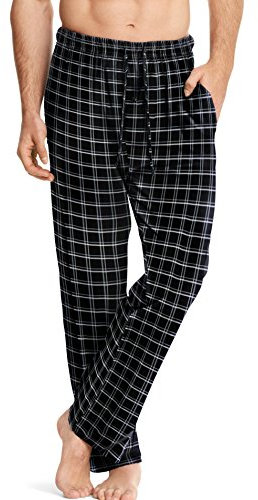 Hanes Men's ComfortSoft® Cotton Printed Lounge Pants Black Plaid L Hanes Men's ComfortSoft® Cotton Printed Lounge Pants