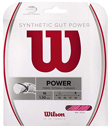 Wilson synthétique Gut Puissance de Tennis de Cordes, WRZ945800, Rose, 16-Gauge
