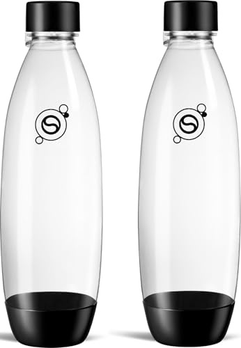 SodaStream Lot de 2 bouteilles de carbonatation fines Noir 1 l