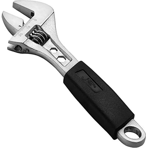 Jetech llave ajustable de agarre suave de 6 pulgadas, forjada, tratada térmicamente, llave inglesa profesional de cambio de tamaño, de grado industrial, con extremo de caja de 12 puntos, métrica