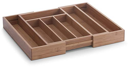 Zeller 25322 Besteckkasten, ausziehbar, Bamboo, ca. 29-40 x 33,5 x 5 cm