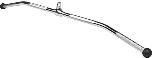 GORILLA SPORTS® Latzugstange - mit Drehgelenk und Gummi-Ballen, 120cm, bis 200kg Belastbar, aus Chrom - Kabelzuggriff, Gerade Bizeps Muskelzugstange, Trizeps Stange, Krafttraining