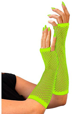W WIDMANN MILANO Party Fashion - Fingerlose Netzhandschuhe, 33 cm, Karneval, Mottoparty