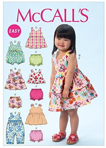 Mccall's Patterns Mccall's Pattern MC6944 CAA Sizes 1/ 2 - 2 - 3 - 4 Toddlers Top Dresses Rompers and Panties, Nwutral