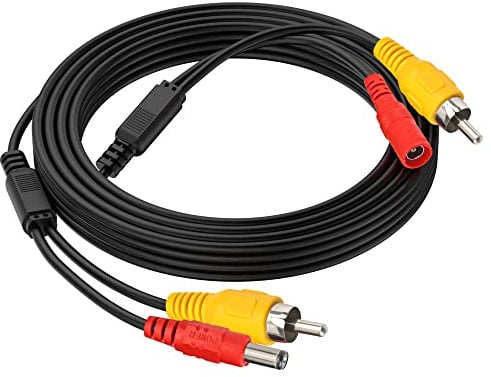 Juego de cables para coche con conector RCA / Cable de alimentación DC opcional 2 en 1 para copia de seguridad del monitor de visión de la cámara trasera CCTV LED