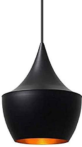 Barcelona LED Lampe Stil Nordic Pendelleuchte Hängelampe Schwarz Gold Matt Metall Glocke E27 für Wohnzimmer Schlafzimmer Esszimmer Küche Bar Café