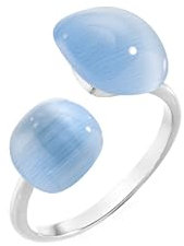 MORELLATO Damen-Ringe 925 Sterlingsilber mit Kissenschliff Katzenauge - Ringgröße 58 (18.5) SAKK16018