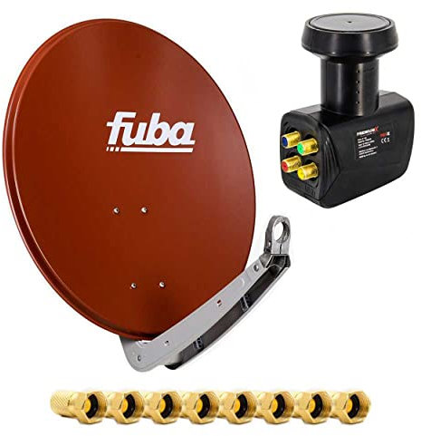 Premium X Fuba Set 4 Teilnehmer SAT Anlage DAA 650 R Parabolantenne Schüssel Spiegel Quad LNB 8X F-Stecker