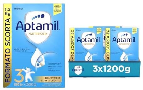 APTAMIL 3 - Latte in Polvere per Bambini dal 12° mese - 3600 grammi (3 confezioni da 1200g)