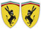 Luckiests 1Pair Lustiger Esel Schlange Hund Muster 11x13cm Reflektierende Auto-Aufkleber-Abdeckung kompatibel für Ferrari