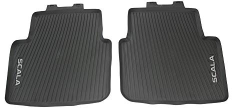 Skoda 657061512 Allwetterfußmatten Hinten Gummi Fußmatten 2X Premium Gummimatten, mit Scala Schriftzug