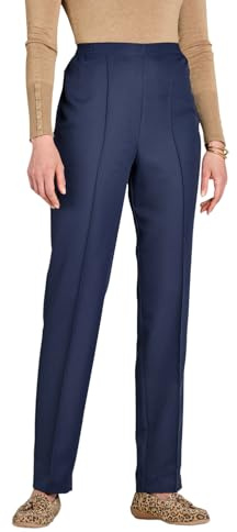 Chums Ladies Classic Tapered Trousers with Elasticated Waist | Women's Flexible Waistband Pants with Permanent Front-Crease, Easy-Care Finish