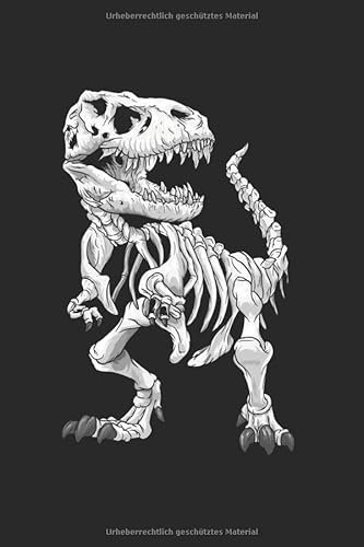 T-Rex Skelett Dino Notizbuch: Dinosaurier Notizheft A5 liniert Schreibheft Notizblock für Jungen Journal Schreibblock Geschenk für Tyrannosaurus Heft mit Linien