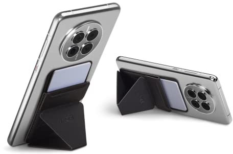 MOFT X Wiederverwendbarer Selbstklebender 4-in-1 Handy Ständer, Kartenhalter, Verstellbare Betrachtungswinkel, Dünnes Design mit Griff zum Halten (Schwarz)