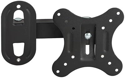 Link LKBR46 - Staffa da Muro 2 snodi per Monitor 14-27 Fino a VESA 100X100 Orientamento Verticale e Orizzontale, Colore Nero