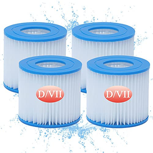MRSTOT Lot de 4 cartouches de rechange de type D pour filtres de piscine Summer Waves, cartouche filtrante de type D/VII pour Bestway 58283E, pour cartouches filtrantes Summer Escapes de type D