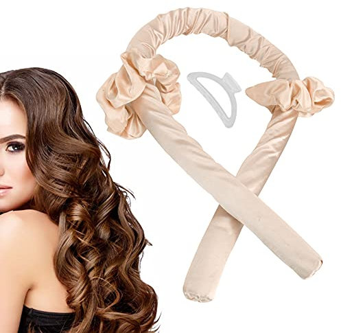 Lockenstab Stirnband für Lockenwickler, Heatless Hair Curler Silk Stirnband DIY Sleeping Hair Tool, Leichtes Weiches Haarrollenband für Mittellanges und Langes Haar