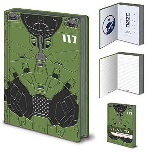 PYRAMID INTERNATIONAL Halo A5 Notebook A5 Notebook with Faux Leather Cover (Master Chief Design) - Official Merchandise