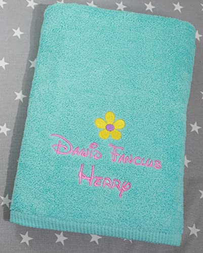 Generisch ★ Handtuch mit Namen und Motiv Bestickt ★ Duchtuch ★ Geschenk ★ Badetuch ★ 500 g/m2 ★ (70 x 140 cm, Aquablau)