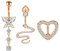 Mayhoop Bauchnabelpiercing Chirurgenstahl Herz Schlange Schmetterling CZ Reverse Bauchnabelpiercing Piercing Bauchnabel Bauchnabelringe Für Frauen 14G 10mm Rosegold 3St