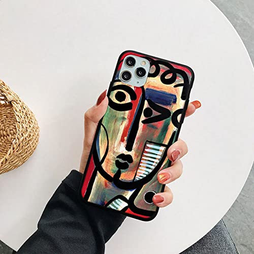 Picasso Abstrakte Kunst Malerei Handyhülle für iPhone 11 12 13 Pro XS MAX Mini 8 7 6 6S Plus X 5S SE 3 2022 2020 XR Silikonhülle, cxhxlian, für iPhone 12 6.1