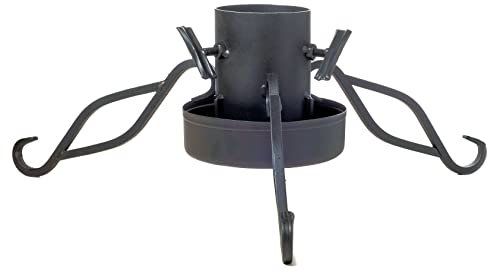 Spetebo XXL Metall Christbaumständer schwarz - 70 cm - Massiver Weihnachtsbaumständer mit 3 Füßen und Wasserbehälter - Ständer für Tannenbaum Weihnachtsbaum Christbaum Halter mit Fixierschrauben