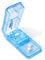 Redamancy 1Pcs Pill Cutter, Portable 2-in-1Pill Splitter, with Blade and Storage Compartment, for Pills and Tablets Cut in Half Quarter (Blue)