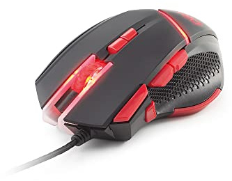 DR1TECH Hunter+ Mouse da Gaming Professionale con Filo Resistente [5 Pesi Removibili + TRIPLE FIRE] - 9 Tasti fino a 4200 DPI - Mouse Ergonomico da Gioco per PC/PS4