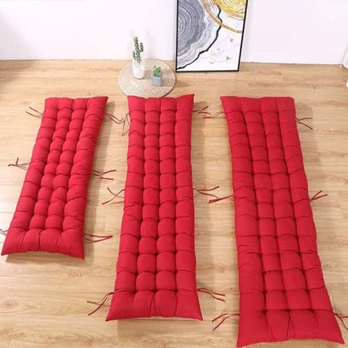 Newdvmmss Dickes Bankkissen, 2- und 3-Sitzer-Pad für drinnen und draußen, Gartenmöbel, Schaukel, weiche Kissen, Liege, Chaisel, rechteckig, Sitzkissen (Rot, 120x45cm)