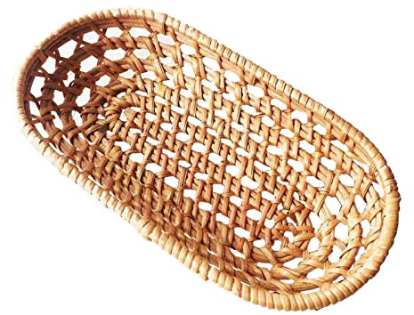 MagiDeal Rattan Baskets, Wicker Oval Fruit Bowl, Wicker Woven Basket, Fruit Basket for Home, Large