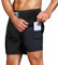 HMIYA Badehose Herren 2 in 1 Badeshorts Schwimmhose Schnelltrocknend Kurz Boardshorts mit Kompression und Reißverschlusstaschen(Schwarz 4XL)