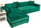 Strecken Sofabezug L Form Samt, L Form Sofa überzug 2 Stück Couchbezug L Form Weicher Möbelschutz Mit Elastischem Boden Für Hunde Und Katzen -Grün-4+2 Sitzer