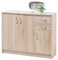 Home4You Kommode Sideboard Mehrzweckschrank | Dekor | Eiche Sonoma | 3 Türen | 2 Schubladen
