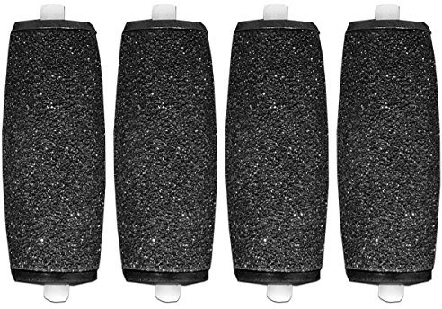 4 Extra Coarse Replacement Pedi Roller Foot File Callus Remover Replacement Heads Compatible Battery Operated (MPCR-101) Scholl Velvet Smooth Skin by Majestik+
