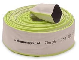 Ø 3 Zoll - 75 mm, 20 m Flachschlauch | Bauschlauch | Industrieschlauch | Synthetischer Gummi, Weiß mit Grün, 10 Bar, -20°C bis +60°